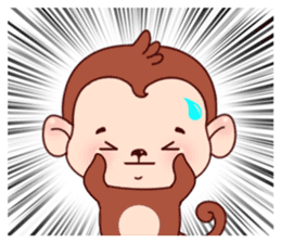 Monkey with 40 emotion or pattern sticker #7131420