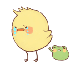 Motivated chick and Lackadaisical frog sticker #7132636