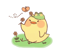 Motivated chick and Lackadaisical frog sticker #7132662