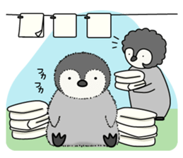 Cute emperor penguin chicks 3 sticker #7135500