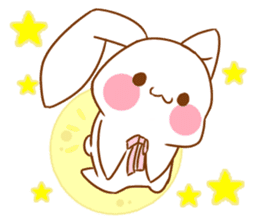 Moonlit night Child rabbit. English sticker #7137631