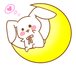 Moonlit night Child rabbit. English sticker #7137656