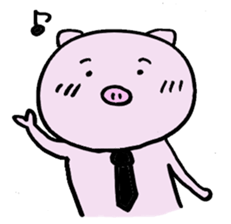 Pig with a tie sticker #7138638