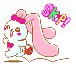 Cute Pinky strawberry rabbit sticker #7139632