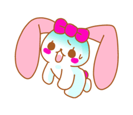 Cute Pinky strawberry rabbit sticker #7139636
