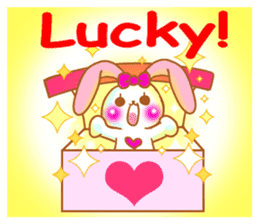 Cute Pinky strawberry rabbit sticker #7139644