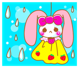 Cute Pinky strawberry rabbit sticker #7139648
