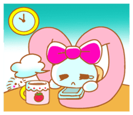 Cute Pinky strawberry rabbit sticker #7139650