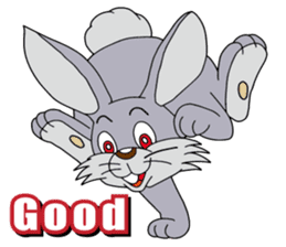 Happy Silver Rabbit sticker #7139875