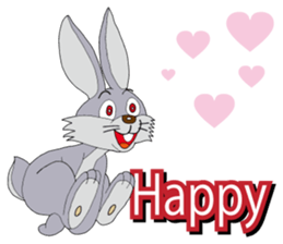 Happy Silver Rabbit sticker #7139878