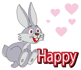 Happy Silver Rabbit sticker #7139878