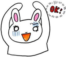 Rabbit too pale sticker #7141481