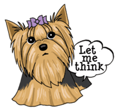 Small brave dog Yorkshire Terrier sticker #7142518