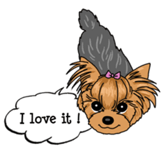 Small brave dog Yorkshire Terrier sticker #7142523