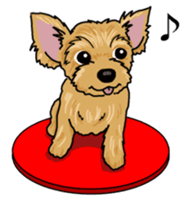 Small brave dog Yorkshire Terrier sticker #7142526
