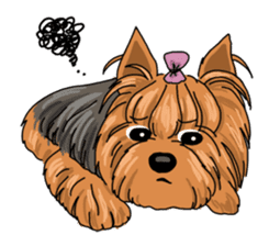 Small brave dog Yorkshire Terrier sticker #7142535