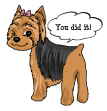 Small brave dog Yorkshire Terrier sticker #7142540