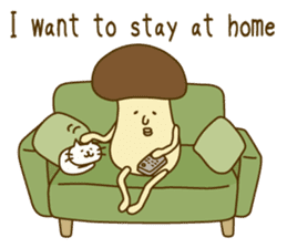 Stay-at-Home Mushroom (English) sticker #7143025