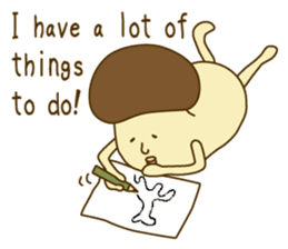 Stay-at-Home Mushroom (English) sticker #7143034