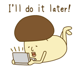 Stay-at-Home Mushroom (English) sticker #7143038