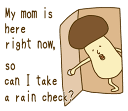 Stay-at-Home Mushroom (English) sticker #7143049