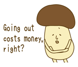 Stay-at-Home Mushroom (English) sticker #7143055