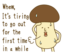 Stay-at-Home Mushroom (English) sticker #7143061