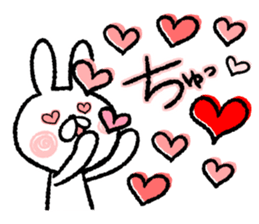 The loosely cute white rabbit2 sticker #7143352