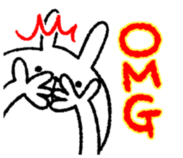 The loosely cute white rabbit2 sticker #7143354