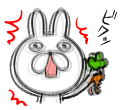 The loosely cute white rabbit2 sticker #7143362