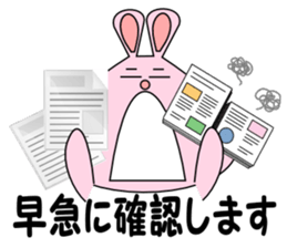 It is Sticker rabbit in the workplace sticker #7143616