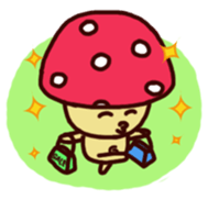 Pink mushroom boy sticker #7145231