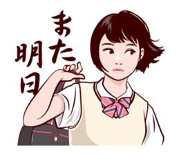 Japanese uniform high school girl sticker #7147522