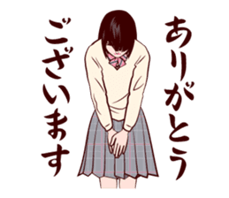 Japanese uniform high school girl sticker #7147526