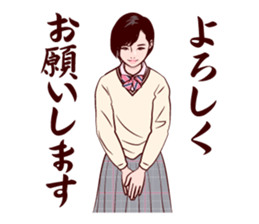 Japanese uniform high school girl sticker #7147527