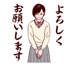 Japanese uniform high school girl sticker #7147527