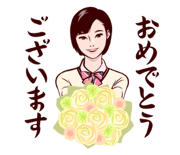 Japanese uniform high school girl sticker #7147531