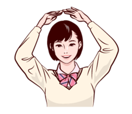 Japanese uniform high school girl sticker #7147536