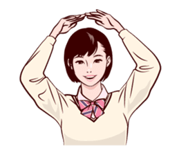 Japanese uniform high school girl sticker #7147536