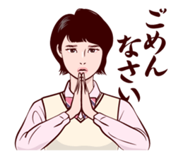 Japanese uniform high school girl sticker #7147540