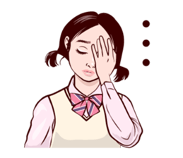 Japanese uniform high school girl sticker #7147542