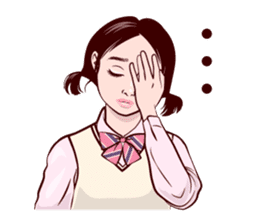 Japanese uniform high school girl sticker #7147542