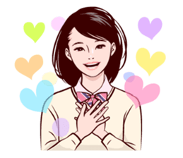 Japanese uniform high school girl sticker #7147551