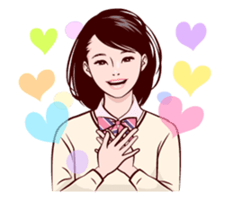 Japanese uniform high school girl sticker #7147551