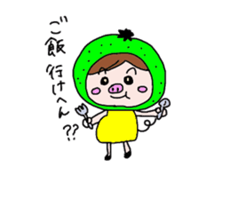 japanese citrus girl sticker #7148774