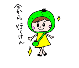 japanese citrus girl sticker #7148794