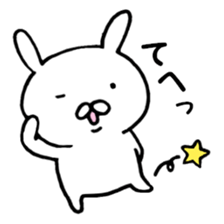 Sticker of amusing white rabbit sticker #7149263