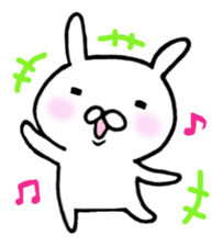 Sticker of amusing white rabbit sticker #7149268