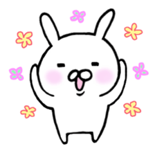 Sticker of amusing white rabbit sticker #7149269