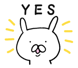 Sticker of amusing white rabbit sticker #7149270